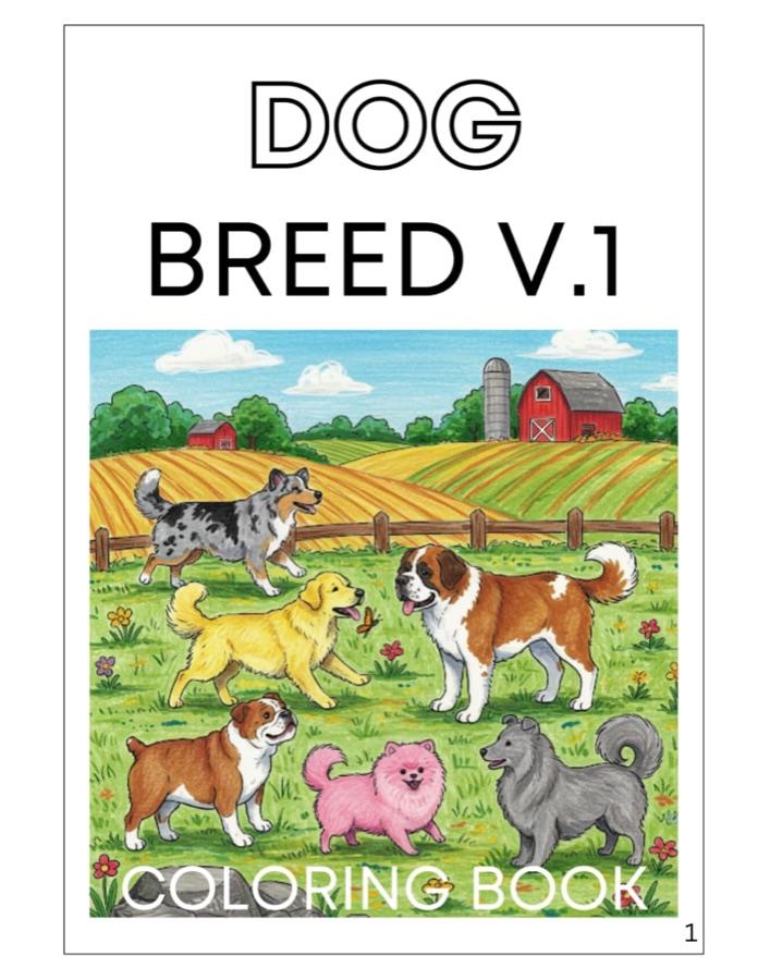 Cover of Dog Breed V.1: Coloring Book.